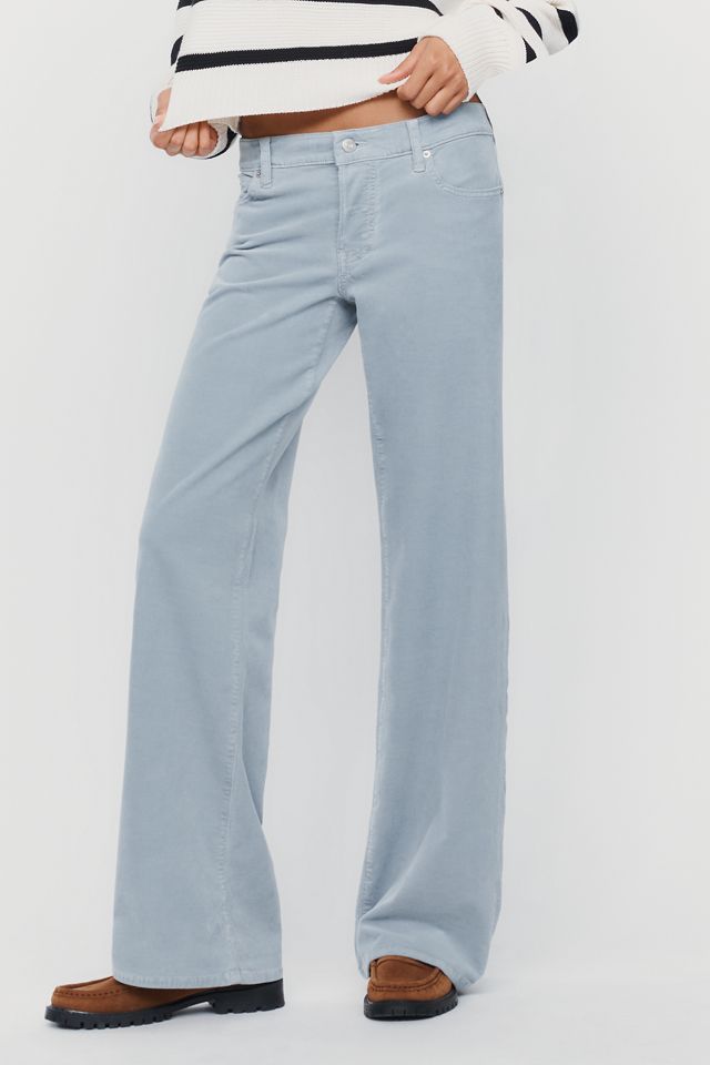 FRAME The Gray Corduroy Low-Rise Wide-Leg Jeans  #2
