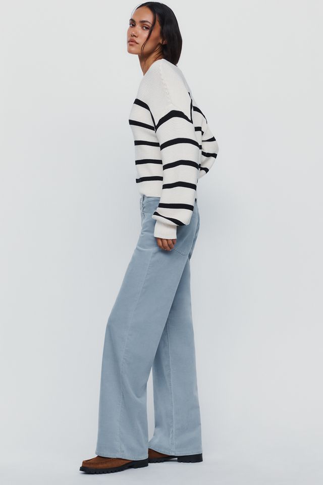 FRAME The Gray Corduroy Low-Rise Wide-Leg Jeans  #3