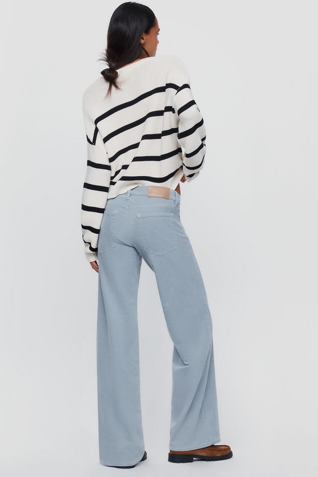 FRAME The Gray Corduroy Low-Rise Wide-Leg Jeans  #4