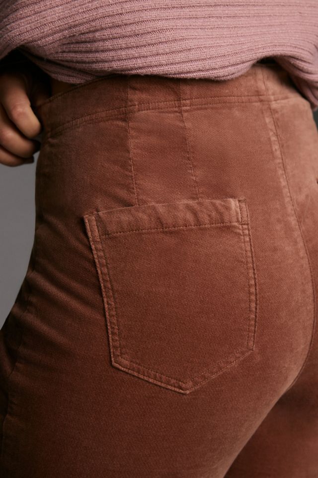 Pilcro Velvet Pull-On Mid-Rise Retro Flare Jeans #9