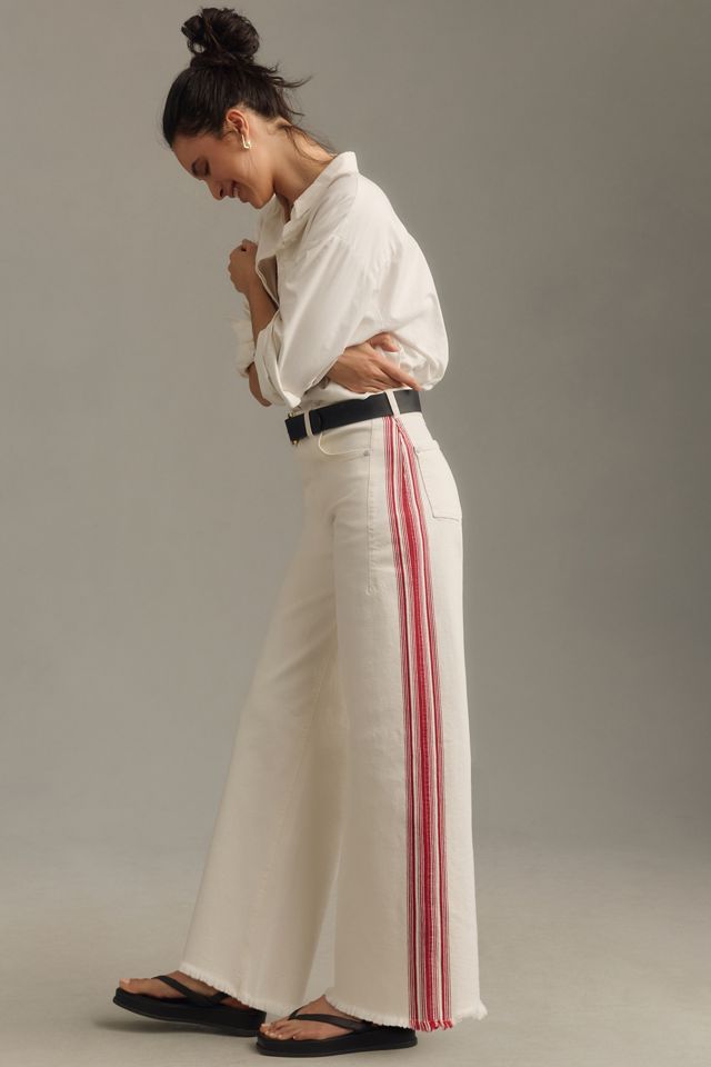 Pilcro Dishtowel Stripe Mid-Rise Wide-Leg Jeans #1