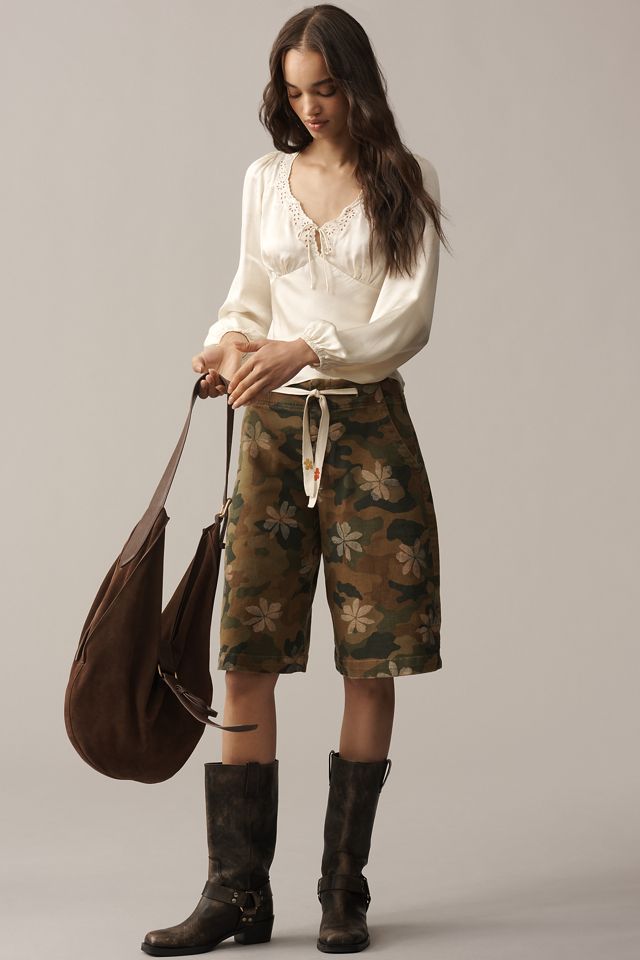 Pilcro High-Rise Drawstring Denim Culottes #4