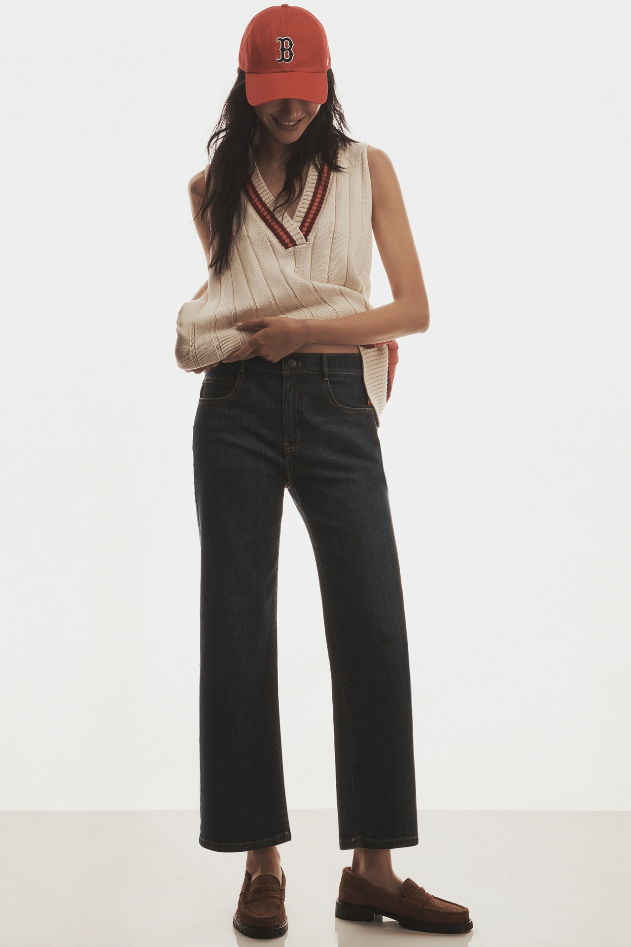 The Edie Mid-Rise Straight-Leg Jeans by Pilcro
