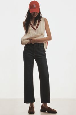 The Edie Mid-Rise Straight-Leg Jeans by Pilcro