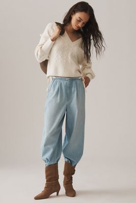 Pilcro High-Rise Denim Joggers