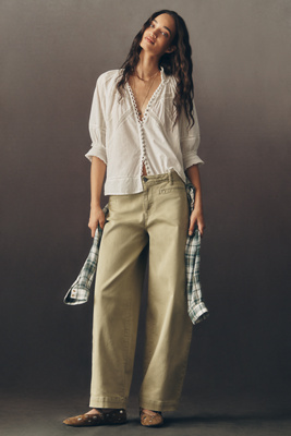 Maeve High-rise Tapered Slouch Jeans In Green