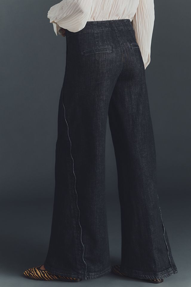 Maeve Scallop High-Rise Wide-Leg Jeans #4