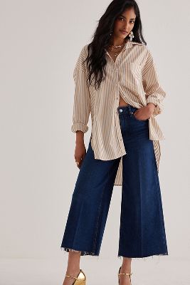 Paige Frankie High-Rise Distressed Culotte Jeans