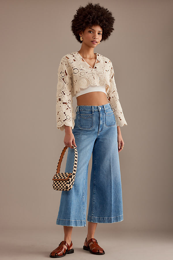 PAIGE Harper High-Rise Wide-Leg Cropped Jeans