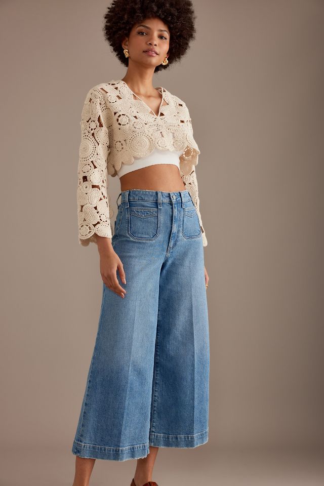 By Anthropologie Wide-Leg Denim Culottes