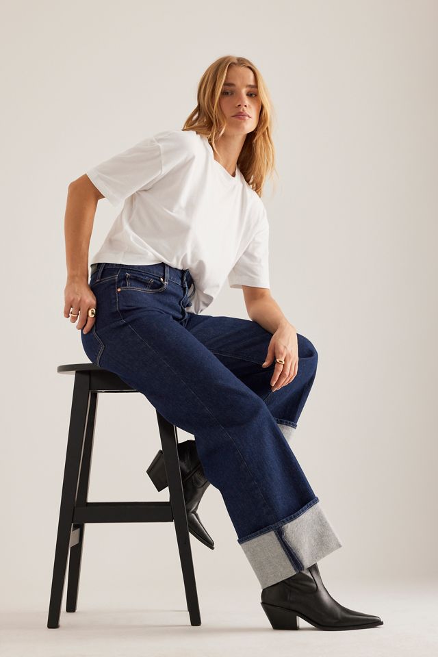 Jeans PAIGE Sasha a Vita Alta con Gamba Dritta e Polsino Largo #2