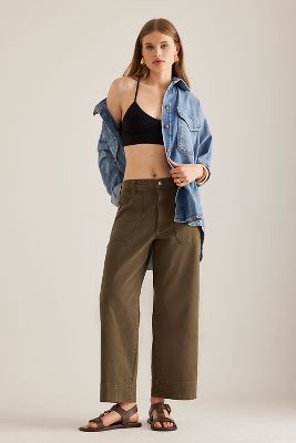 Jeans Cameron Coupe Droite à la Cheville en Beige, taille: 26 chez Anthropologie - PAIGE - Modalova