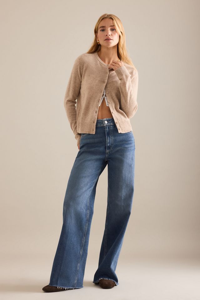 PAIGE Anessa Raw Hem Wide-Leg Jeans #4