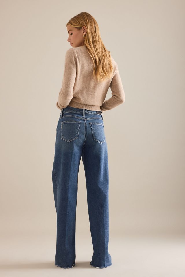 PAIGE Anessa Raw Hem Wide-Leg Jeans #1