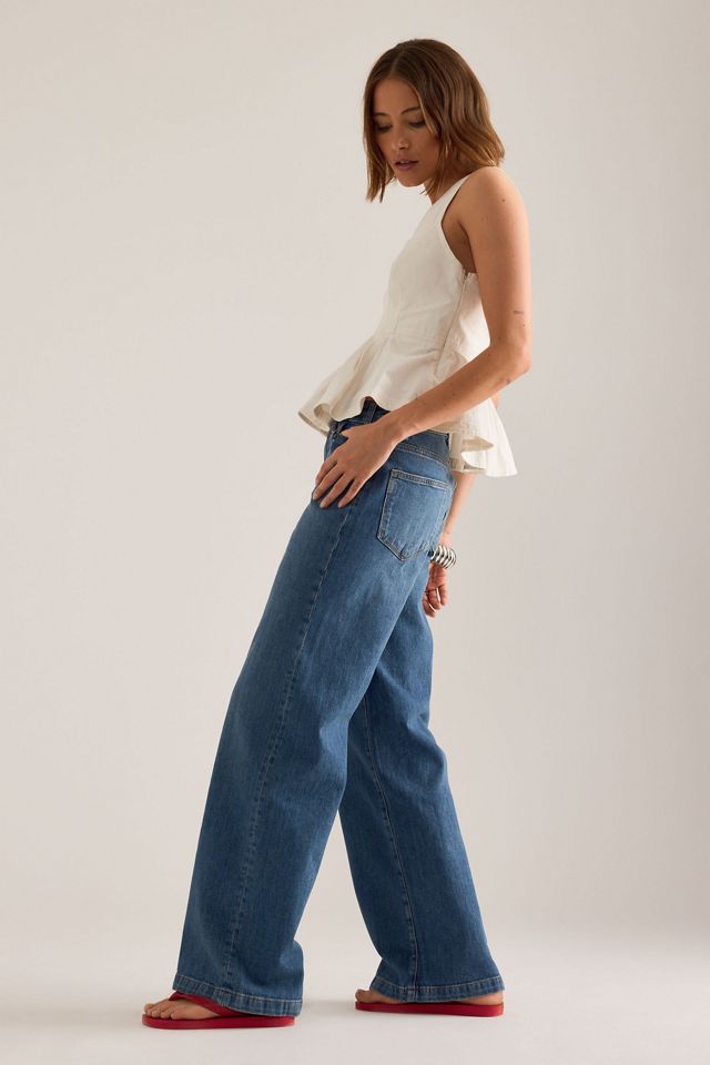 PAIGE Anessa Patch Pocket Wide-Leg Jeans #3