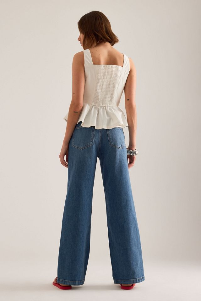 PAIGE Anessa Patch Pocket Wide-Leg Jeans #1
