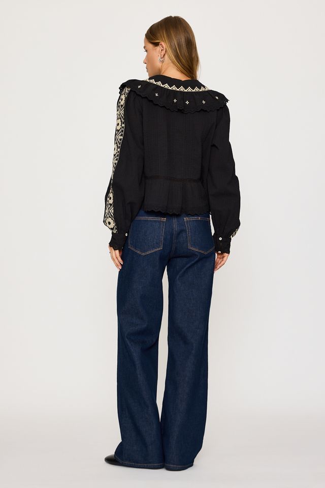 PAIGE Anessa Jeans mit weitem Bein und aufgesetzten Taschen #5