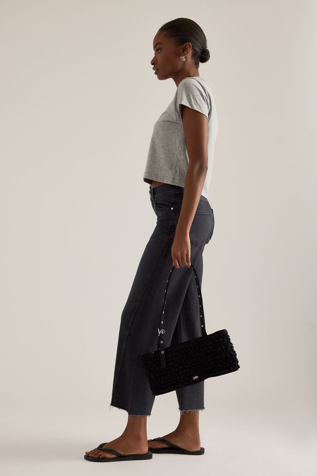 Jeans PAIGE Anessa a Gamba Larga Corti con Pannello Intrecciato #3
