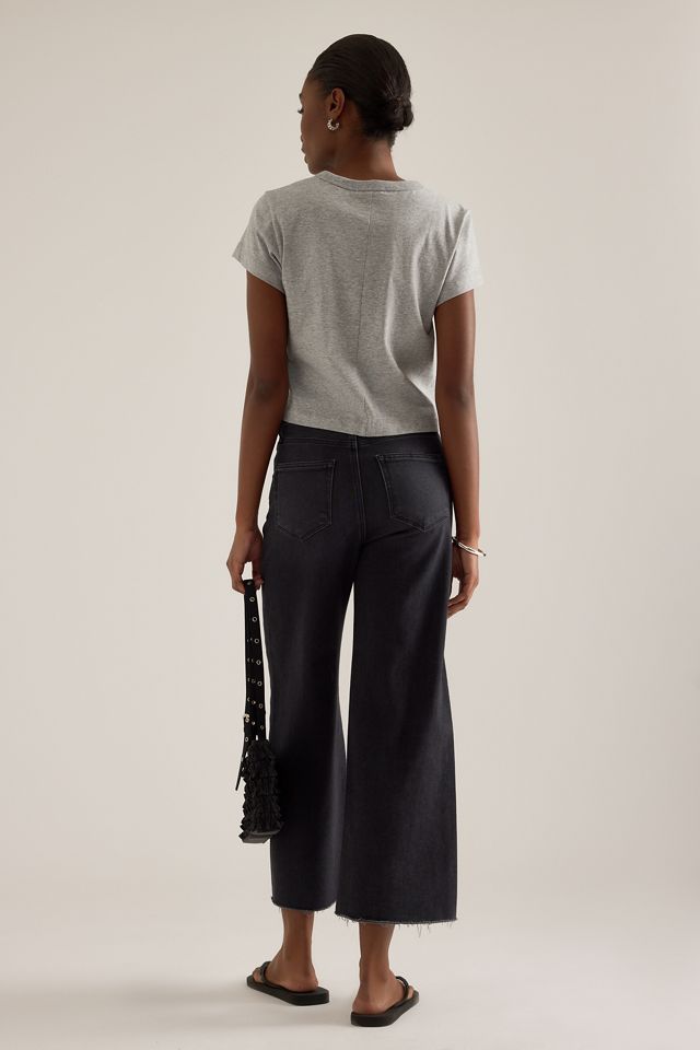 Jeans PAIGE Anessa a Gamba Larga Corti con Pannello Intrecciato #5