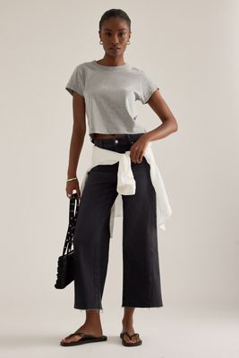 PAIGE Anessa Twisted Panel Crop Wide-Leg Jeans