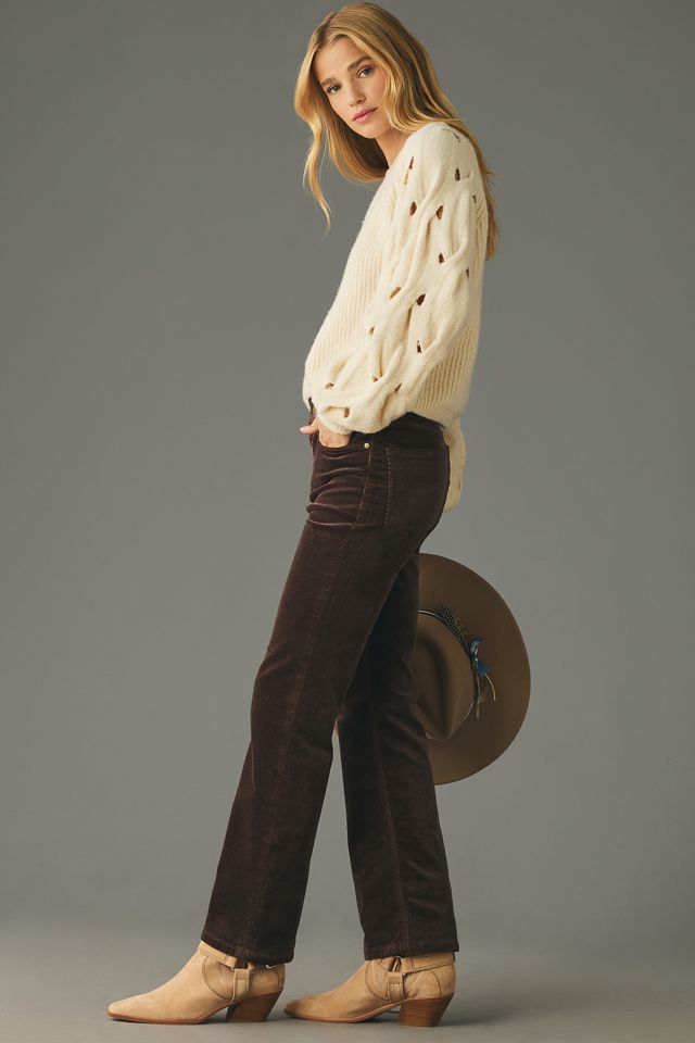 The Yaya Mid-Rise Corduroy Crop Flare Jeans by Pilcro #2