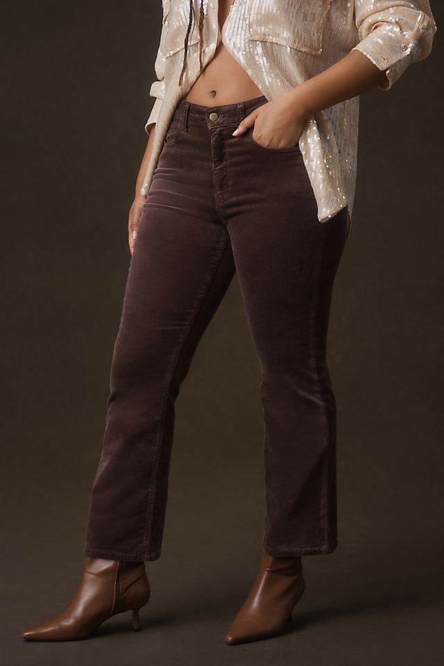 The Yaya Mid-Rise Corduroy Crop Flare Jeans by Pilcro