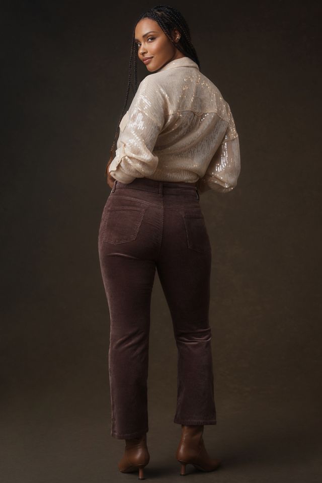 The Yaya Mid-Rise Corduroy Crop Flare Jeans by Pilcro #7