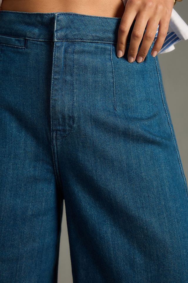 Pilcro Creased High-Rise Denim Culottes #3