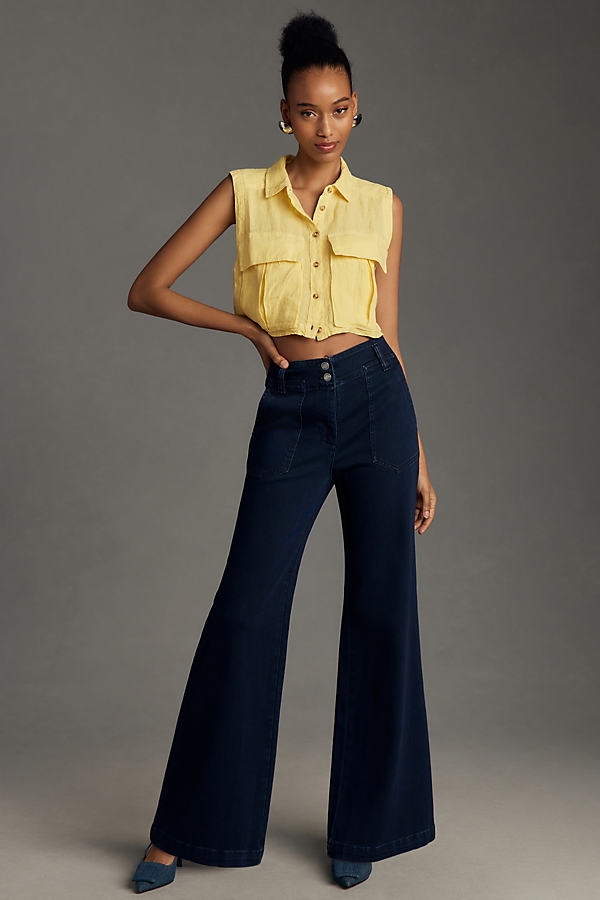 Maeve The Naomi High-rise Wide-leg Jeans By  In Blue