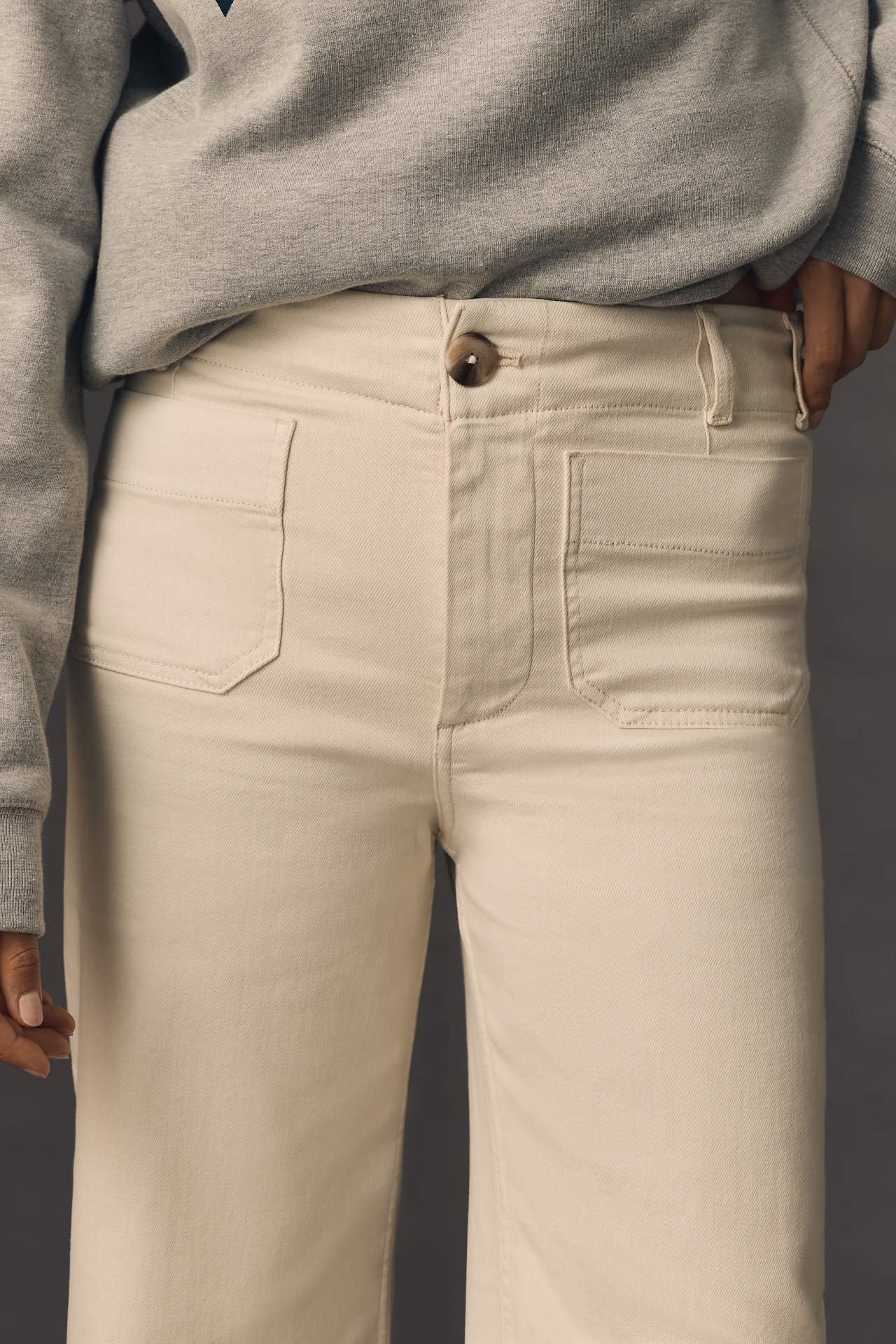 The Colette Denim Cropped Wide-Leg Jeans by Maeve