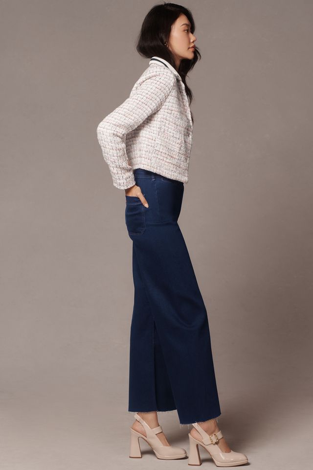 The Catie High Rise Crop Wide Leg with Eyelet Hem Pants main image 1