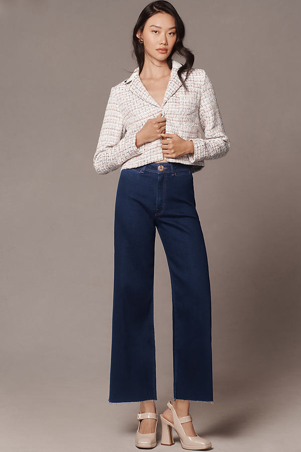 The Colette Collection By Maeve The Colette Denim Cropped Wide-leg Jeans By Maeve In Blue