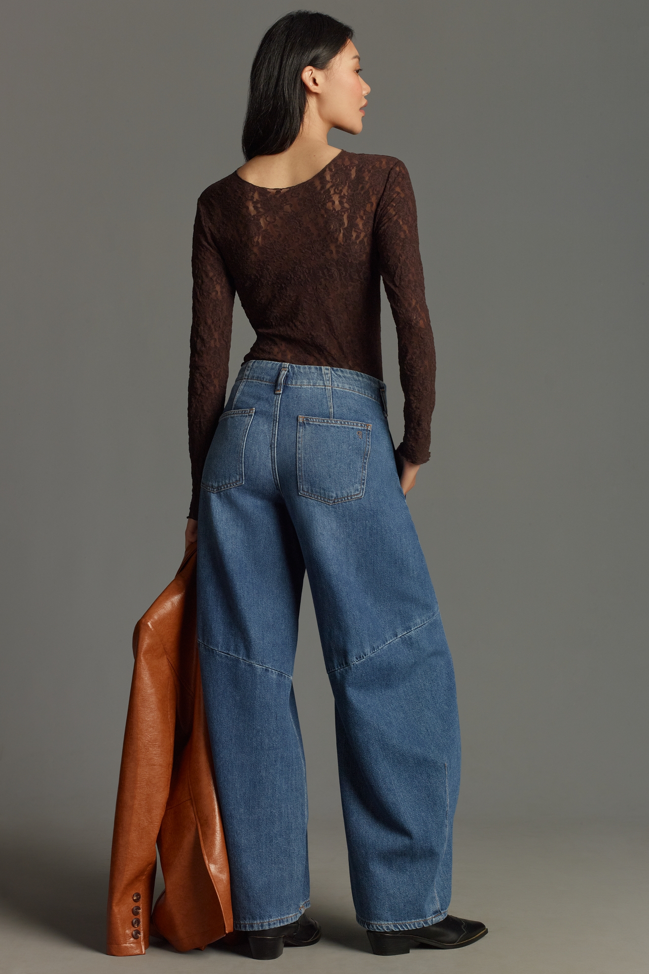 The Georgia Full-Length High-Rise Barrel Jeans by Pilcro