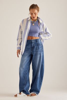 Pilcro Tapered Full Length Barrel Jeans