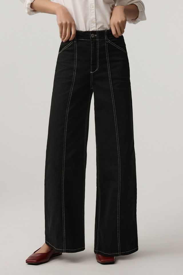 The Delaney Clean-Seamed High-Rise Wide-Leg Jeans by Maeve #1