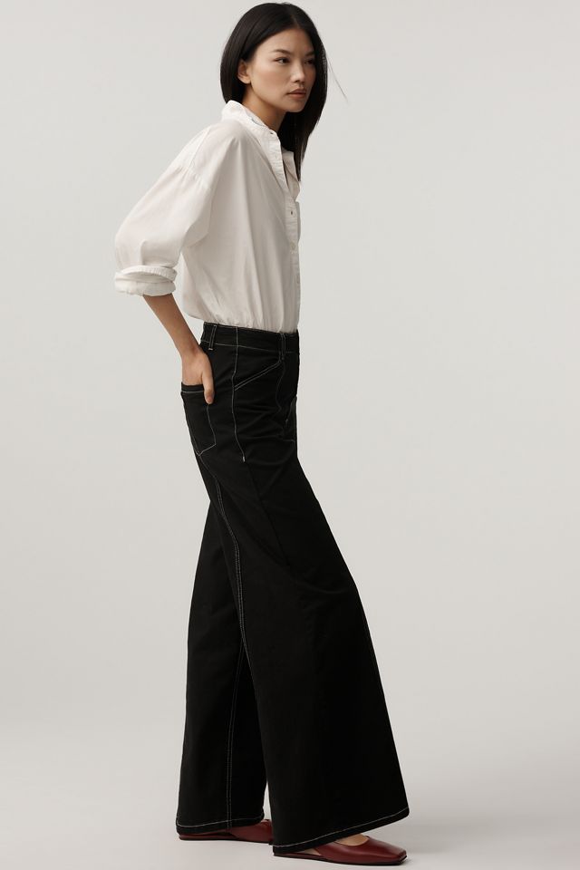 The Delaney Clean-Seamed High-Rise Wide-Leg Jeans by Maeve #2