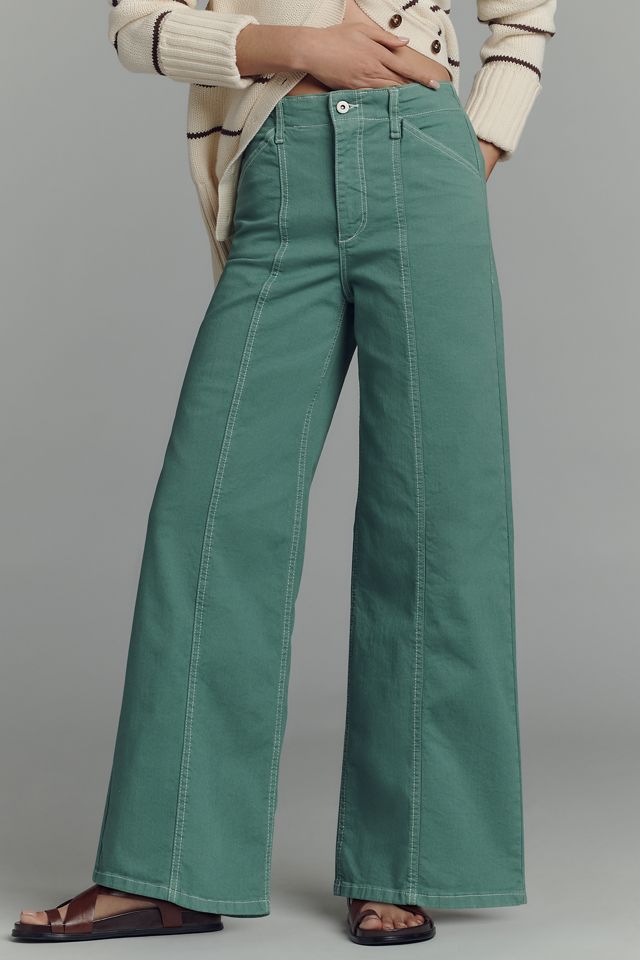 The Delaney Clean-Seamed High-Rise Wide-Leg Jeans by Maeve