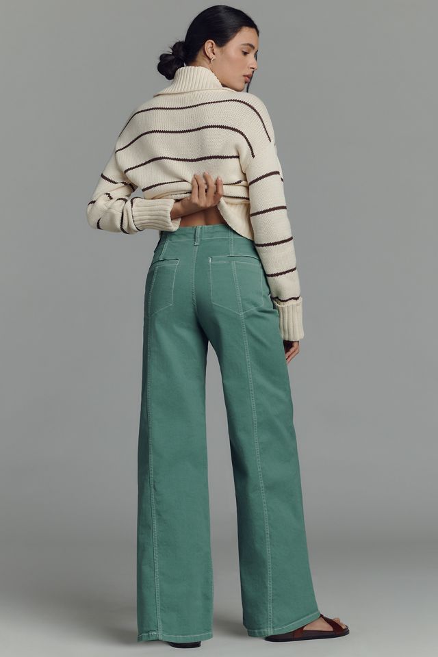 The Delaney Clean-Seamed High-Rise Wide-Leg Jeans by Maeve