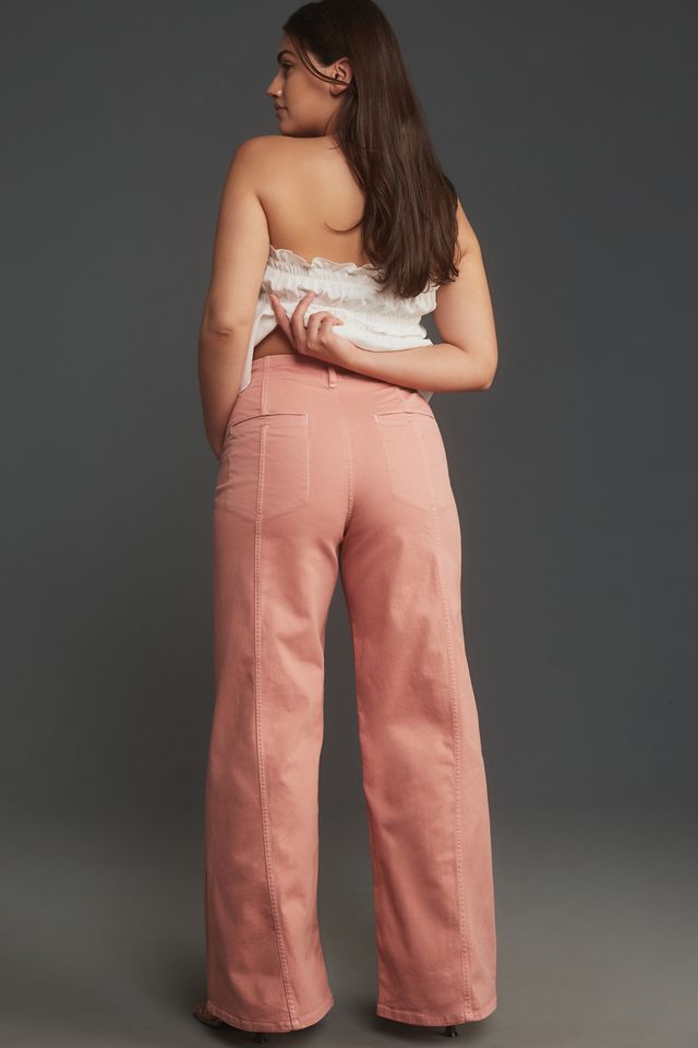 The Delaney Clean-Seamed High-Rise Wide-Leg Jeans by Maeve #6