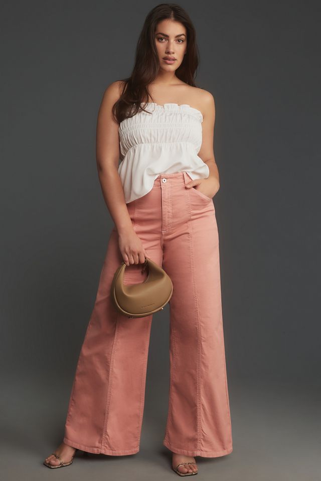 The Delaney Clean-Seamed High-Rise Wide-Leg Jeans by Maeve #4
