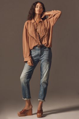 Pilcro Pleated High-Rise Balloon-Leg Jeans | Anthropologie