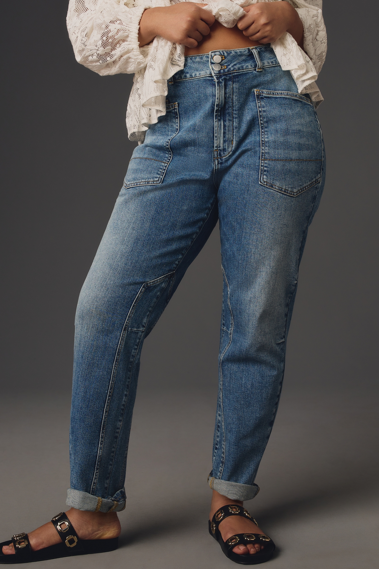 The Wanderer Mid-Rise Relaxed-Leg Jeans by Pilcro