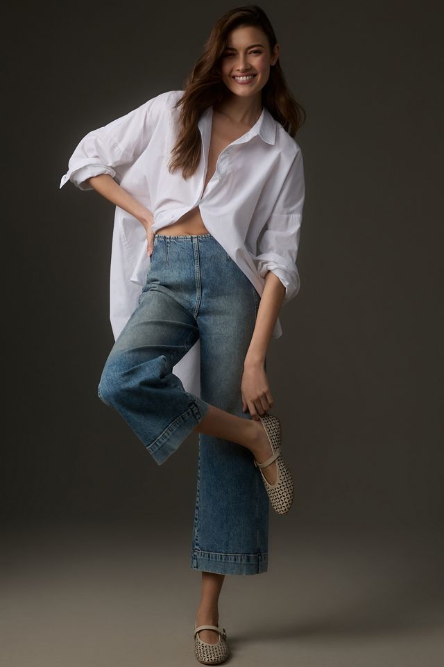 Pilcro Kick Mid-Rise Crop Wide-Leg Jeans #3