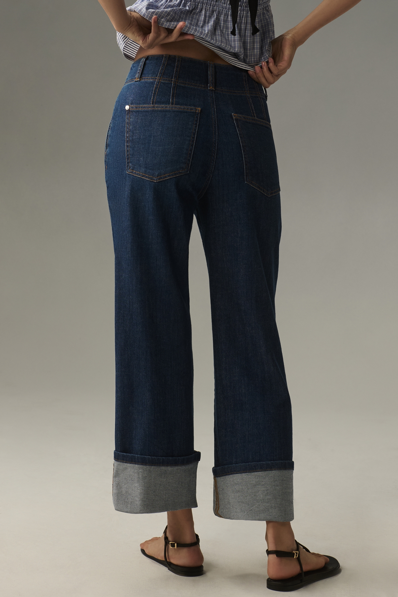 The Maisy Relaxed Cuff Mid-Rise Straight-Leg Jeans by Pilcro