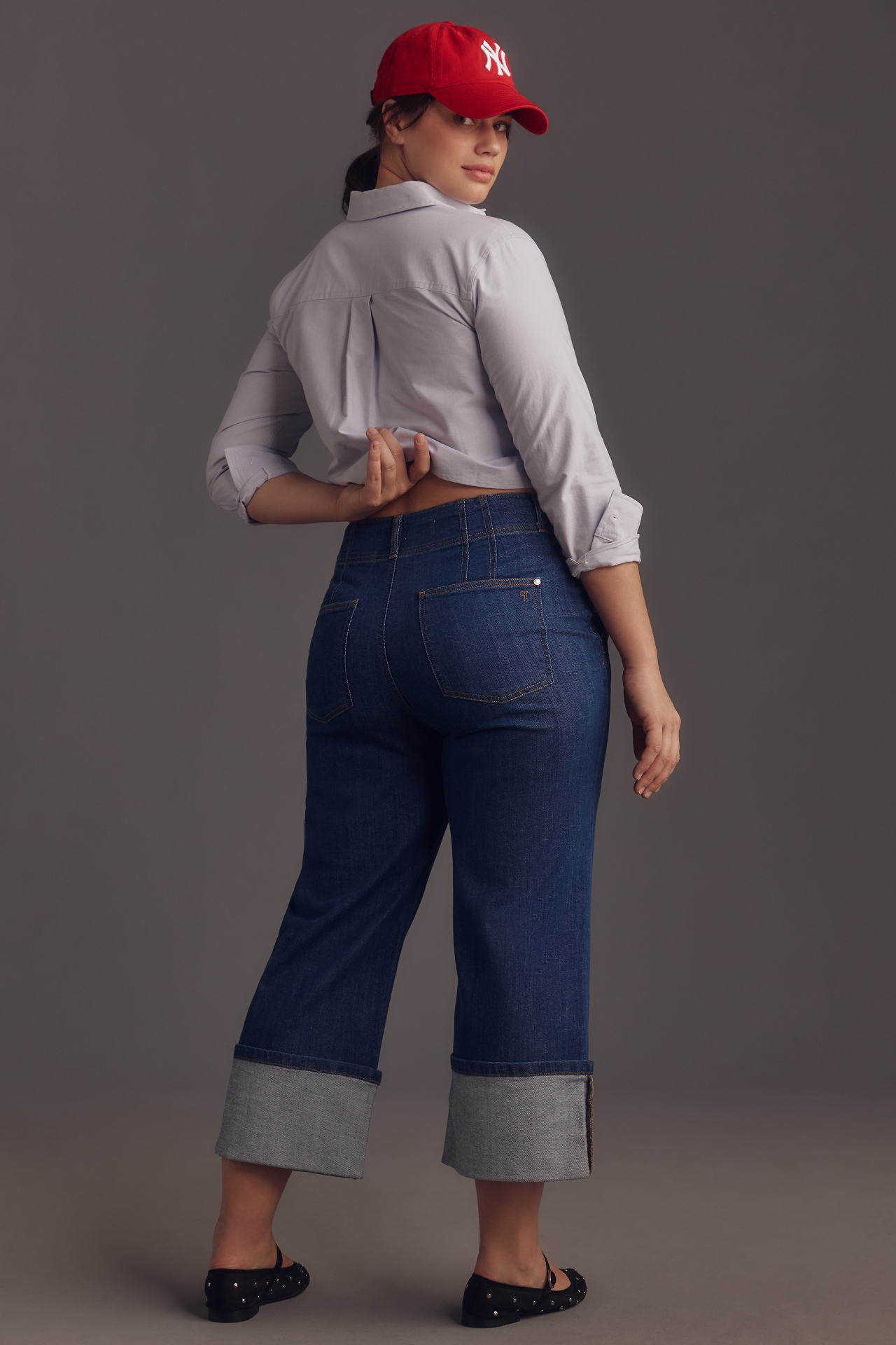 The Maisy Relaxed Cuff Mid-Rise Straight-Leg Jeans by Pilcro