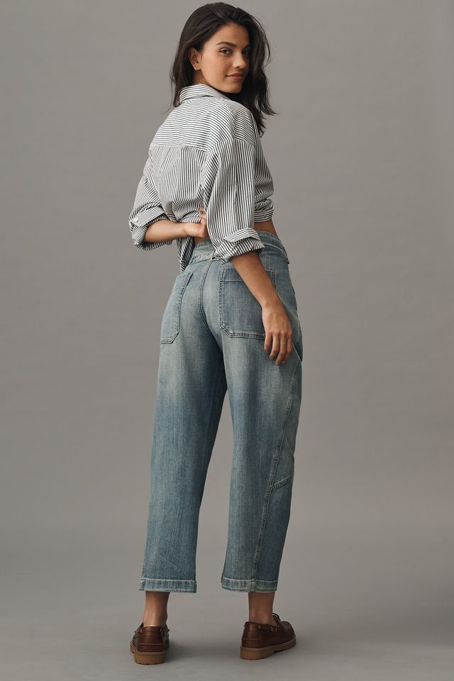The Arin Mid-Rise Button-Front Barrel Pant by Pilcro #3