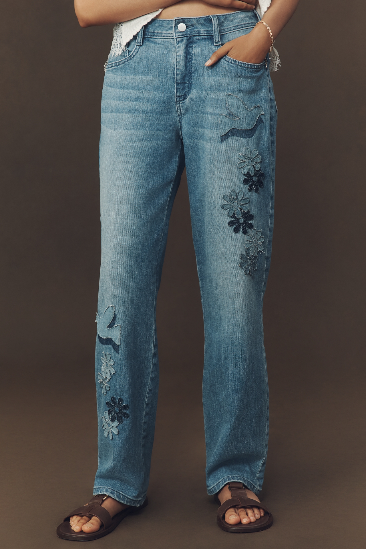 Pilcro Baggy Slim Boyfriend High-Rise Relaxed Jeans
