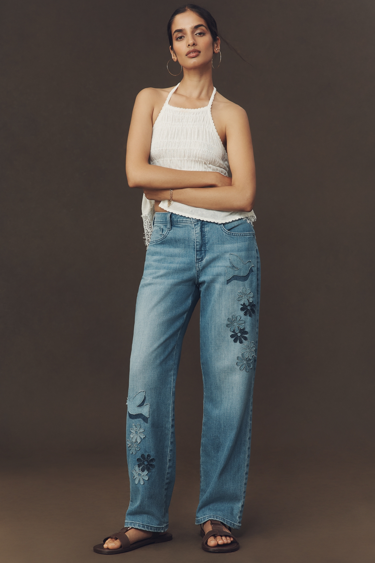Pilcro Baggy Slim Boyfriend High-Rise Relaxed Jeans