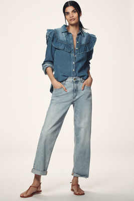 Baggy Slim Boyfriend High-Rise Relaxed Jeans en Blue, taille: 24 chez Anthropologie - Pilcro - Modalova