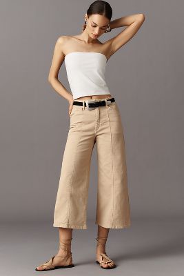 Maeve The Delaney Crop Clean-seamed High-rise Wide-leg Jeans By